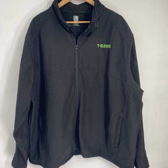 7-Eleven Employee Jacket Men 3X Black Softshell Fleece Lined Full Zip Uniform - Picture 1 of 9